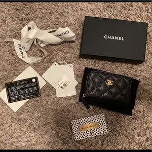 Chanel Caviar zip around wallet GHW